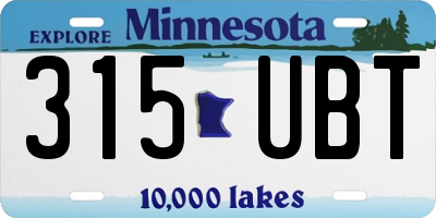 MN license plate 315UBT