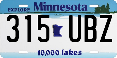 MN license plate 315UBZ