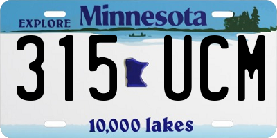 MN license plate 315UCM