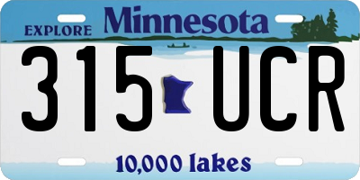 MN license plate 315UCR