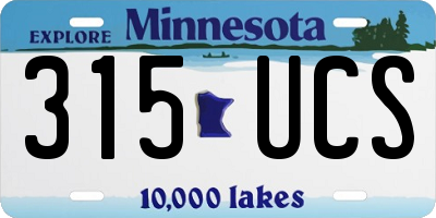 MN license plate 315UCS