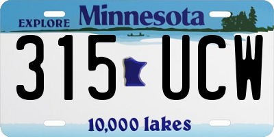 MN license plate 315UCW