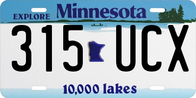 MN license plate 315UCX