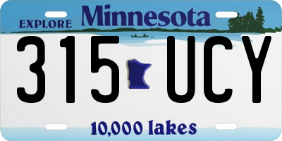 MN license plate 315UCY