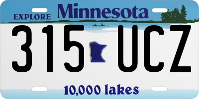 MN license plate 315UCZ