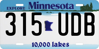 MN license plate 315UDB