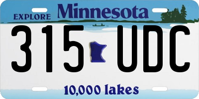 MN license plate 315UDC