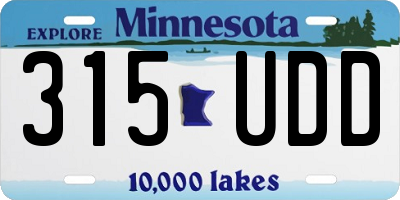 MN license plate 315UDD