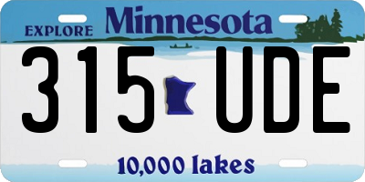MN license plate 315UDE