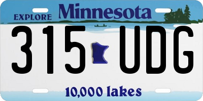 MN license plate 315UDG