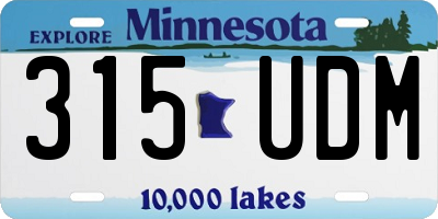 MN license plate 315UDM