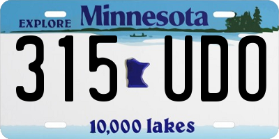 MN license plate 315UDO
