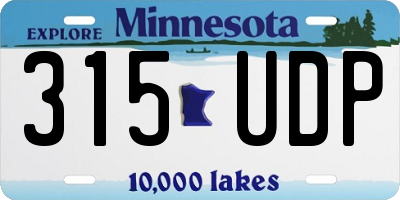 MN license plate 315UDP