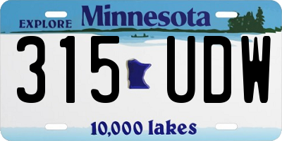 MN license plate 315UDW