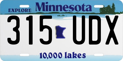 MN license plate 315UDX