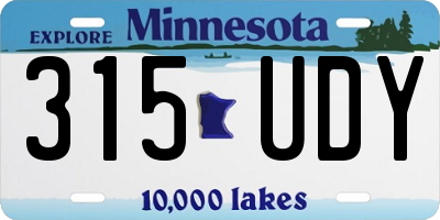 MN license plate 315UDY