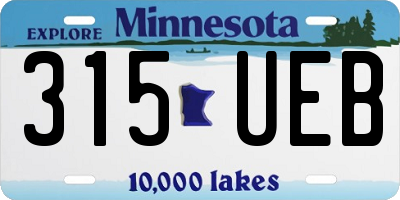 MN license plate 315UEB