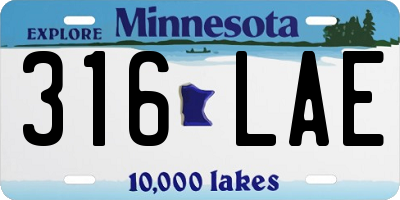 MN license plate 316LAE