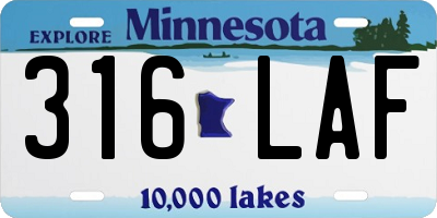 MN license plate 316LAF