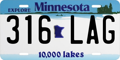 MN license plate 316LAG