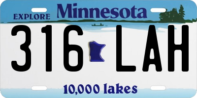 MN license plate 316LAH