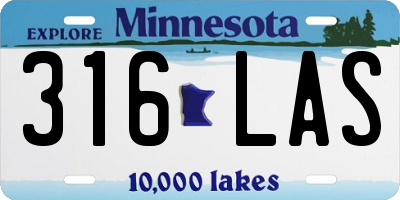 MN license plate 316LAS