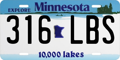 MN license plate 316LBS