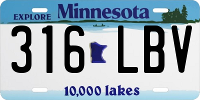 MN license plate 316LBV