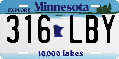 MN license plate 316LBY
