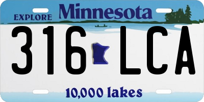 MN license plate 316LCA
