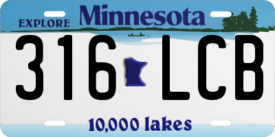 MN license plate 316LCB
