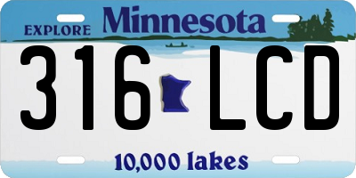 MN license plate 316LCD