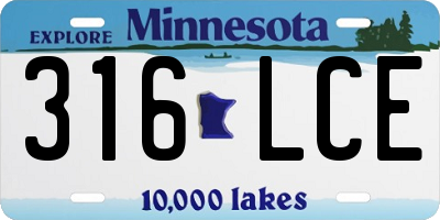 MN license plate 316LCE