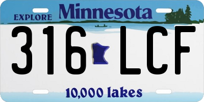 MN license plate 316LCF