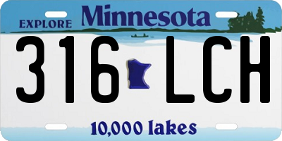 MN license plate 316LCH