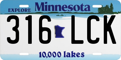 MN license plate 316LCK