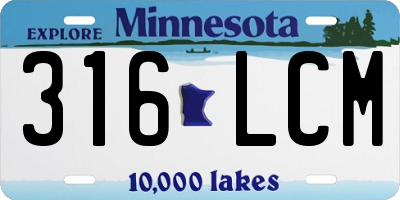 MN license plate 316LCM