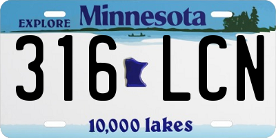 MN license plate 316LCN