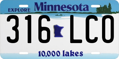 MN license plate 316LCO