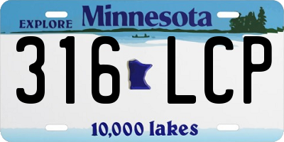 MN license plate 316LCP