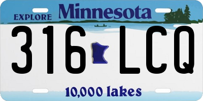 MN license plate 316LCQ