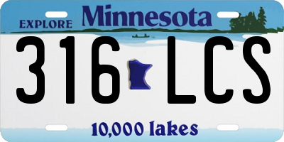 MN license plate 316LCS