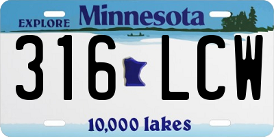 MN license plate 316LCW