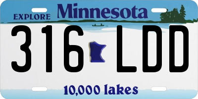 MN license plate 316LDD