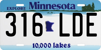 MN license plate 316LDE