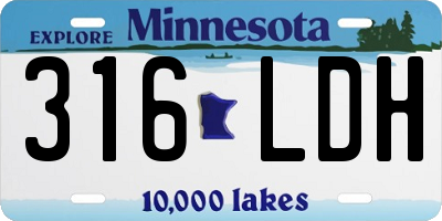 MN license plate 316LDH