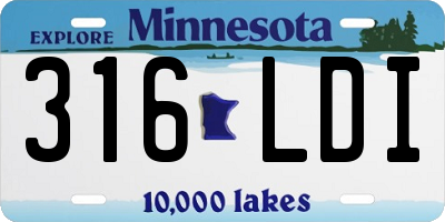 MN license plate 316LDI