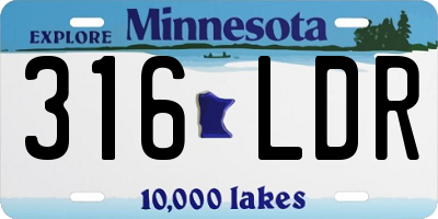 MN license plate 316LDR