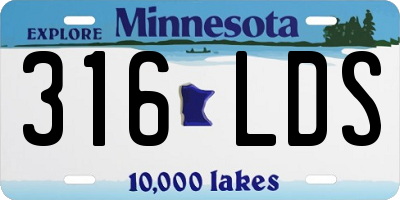 MN license plate 316LDS