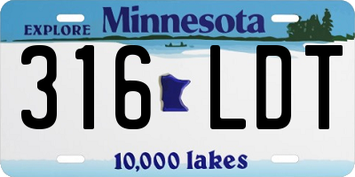 MN license plate 316LDT